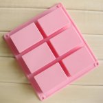 Ozera 6 Cavities Silicone Soap Mold (2 Pack), Baking Mold Cake Pan, Biscuit Chocolate Mold, Ice Cube Tray