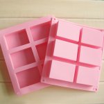 Ozera 6 Cavities Silicone Soap Mold (2 Pack), Baking Mold Cake Pan, Biscuit Chocolate Mold, Ice Cube Tray