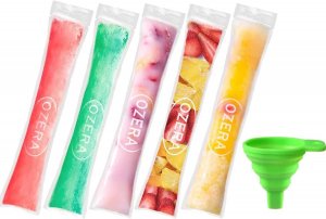 Popsicle Bags 180 Pack Ice Pop Bags Disposable Popsicle Pouches with Silicone Funnel